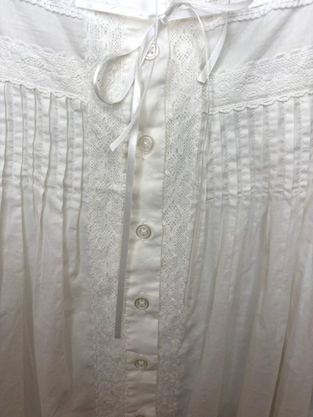 NWT Caroline Constas White Lace Cotton Midi Dress M Cottagecore Boho Milkmaid - Picture 7 of 16